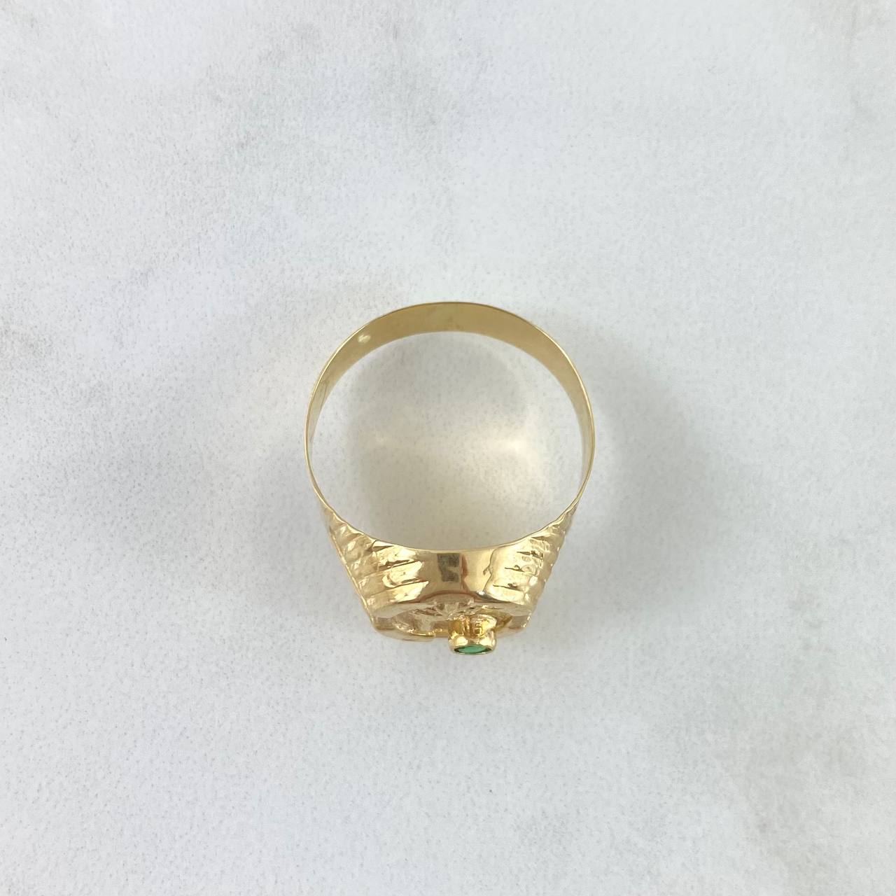 Anillo Palmera Tornillo 2.5gr / T10 1/4 / Mate Circon Verde Oro Amarillo 18K *