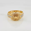 Anillo Correa Corona 5.3 g / T8 3/4 Dos Oros Amarillo Blanco 18K