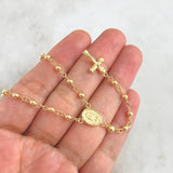 Rosario Virgen Milagrosa Cristo Troquel 7.55gr / 50cm / 4mm-3mm Bola Lisa Oro Amarillo ©