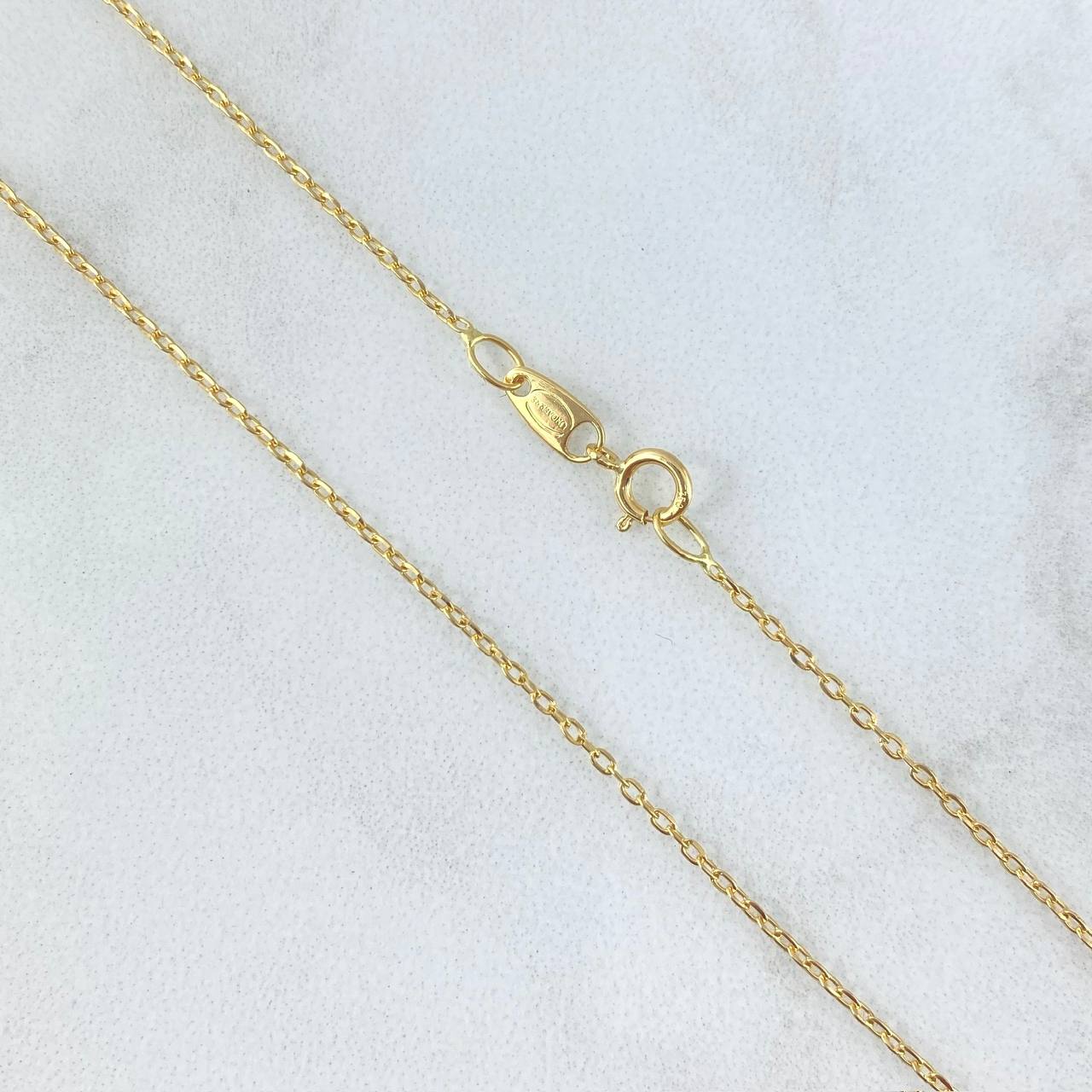 (revision)Set Cadena Aro Seguido 1.55gr / 45cm + Dije Estrella Tambor 0.55gr / 0.8cm Oro Amarillo (Oferta) ©