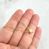 (revision)Set Cadena Aro Seguido 1.55gr / 45cm + Dije Estrella Tambor 0.55gr / 0.8cm Oro Amarillo (Oferta) ©