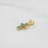 Dije Cruz Esmeraldas 0.10Pts 0.4 g / 1.3 cm Oro Amarillo 18K