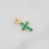 Dije Cruz Esmeraldas 0.10Pts 0.4 g / 1.3 cm Oro Amarillo 18K