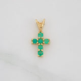 Dije Cruz Esmeraldas 0.10Pts 0.4 g / 1.3 cm Oro Amarillo 18K