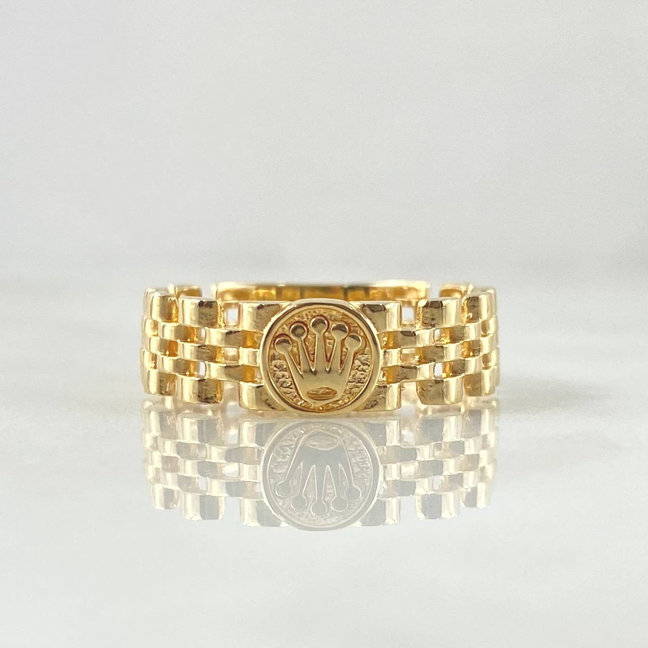 Anillo Correa Sello Corona 3.7gr / T6 3/4 / Texturizado Oro Amarillo 18K
