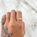 Anillo Correa Sello Corona 3.25gr / T5 3/4 / Texturizado Oro Amarillo 18K