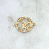 Herraje San Miguel Arcángel 1.6gr / 2.2cm / Circones Blancos Oro Amarillo