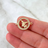Herraje San Miguel Arcángel 1.6gr / 2.2cm / Circones Blancos Oro Amarillo