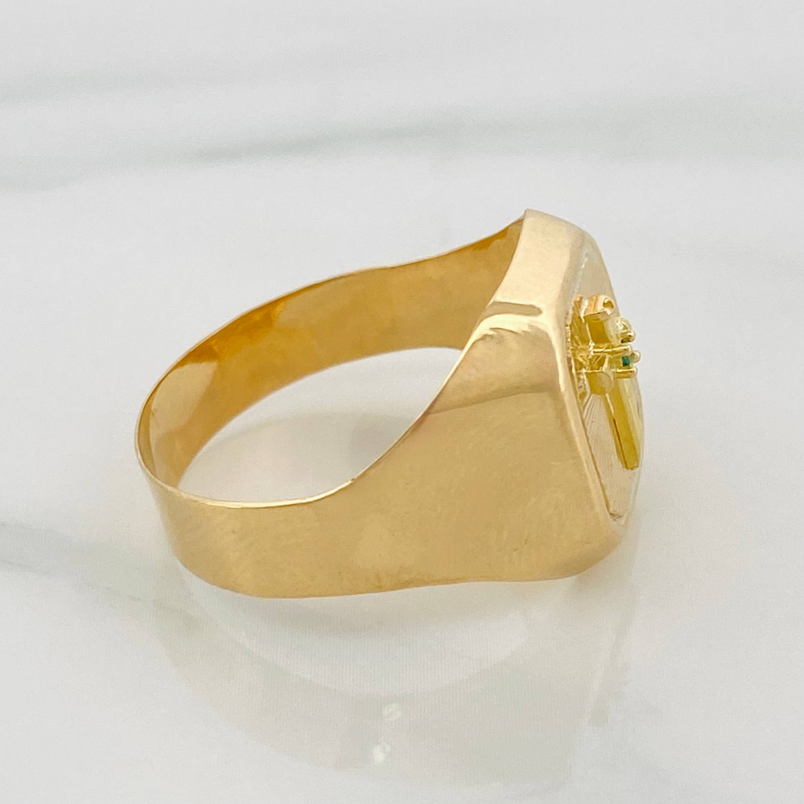Anillo Sello Cruz 3.45 g / T11 1/2 Oro Amarillo 18K