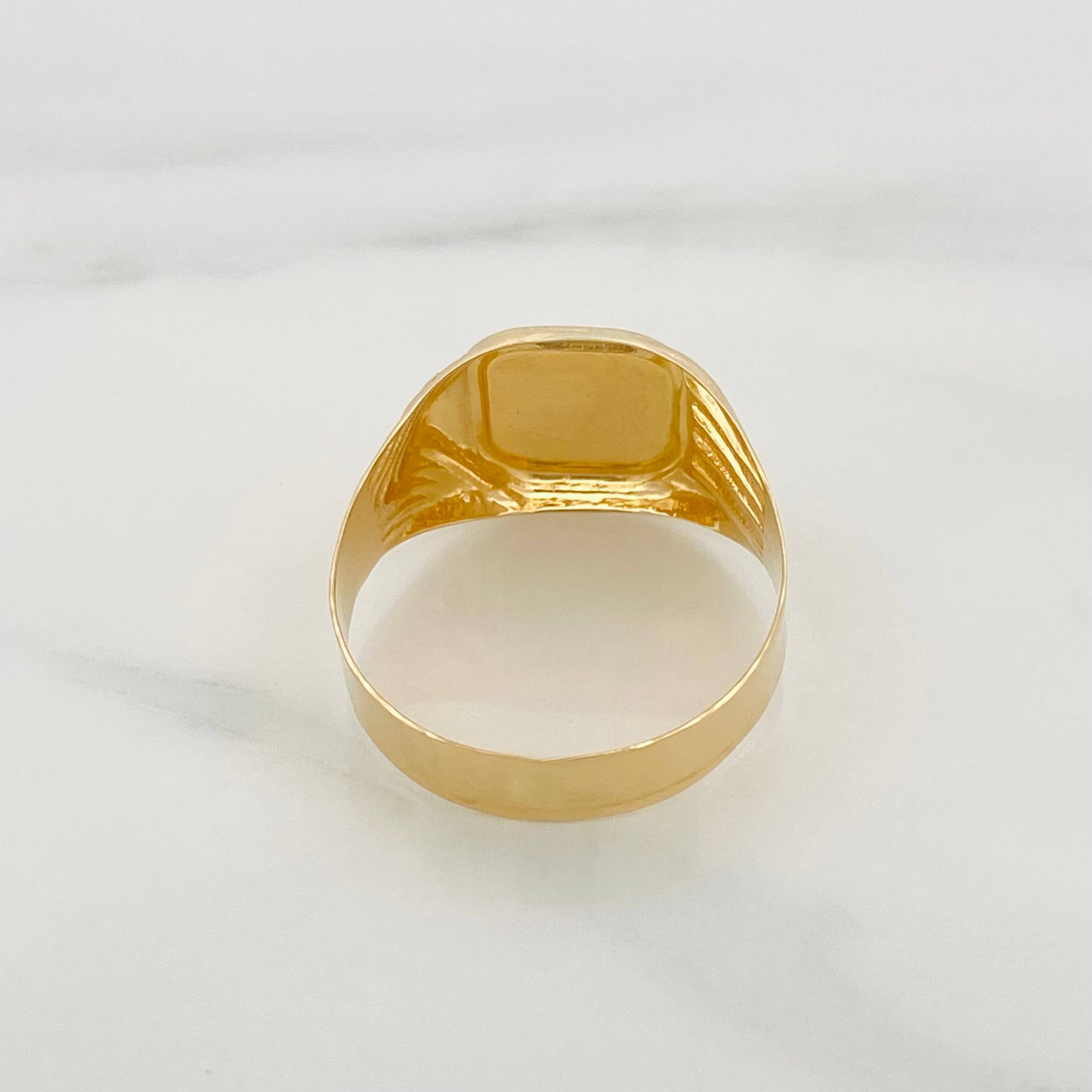 Anillo Sello Corona 3.15 g / T12 Oro Amarillo 18K