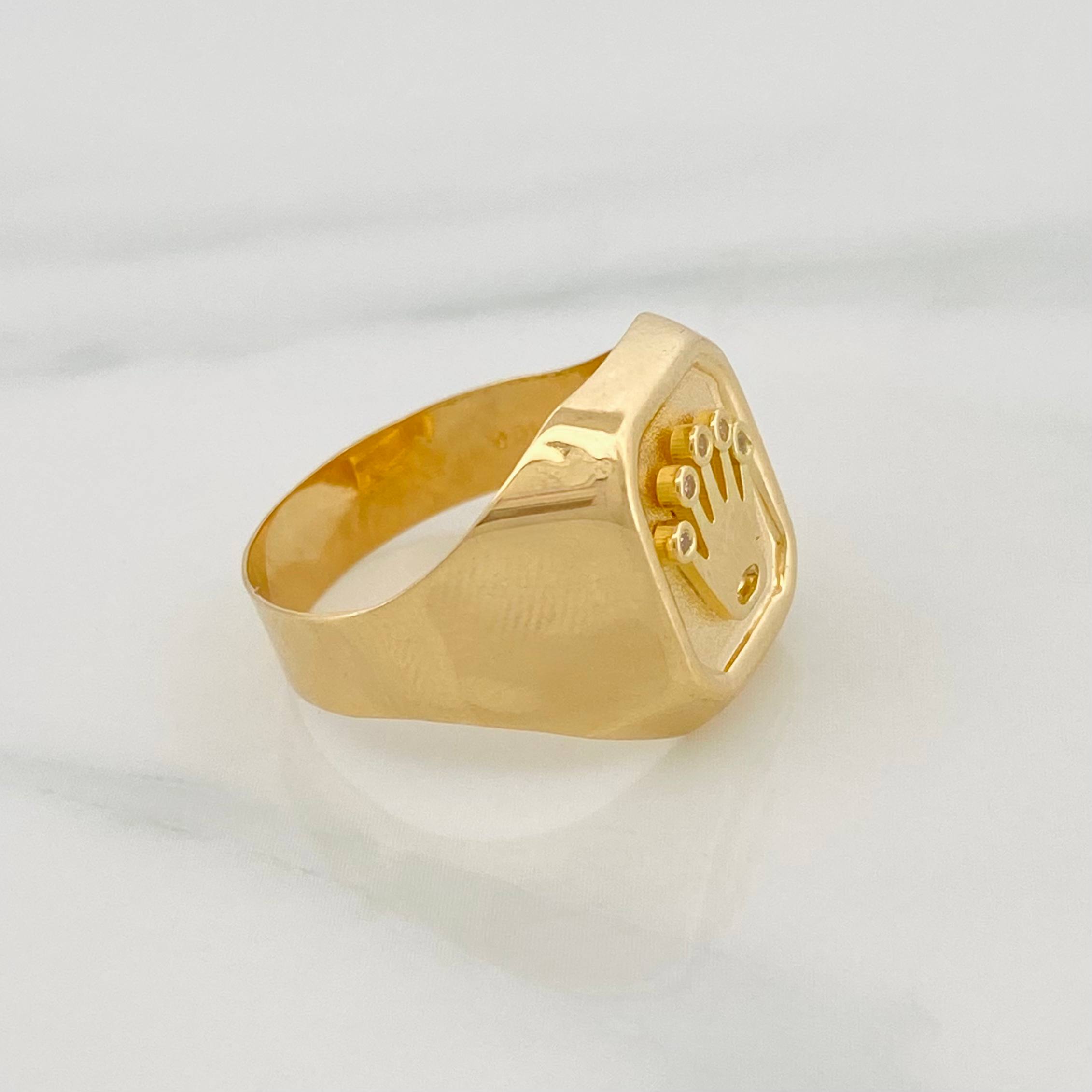 Anillo Sello Corona 3.45 g / T9 1/4 Oro Amarillo 18K