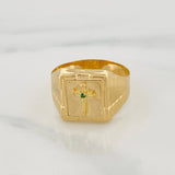 Anillo Sello Cruz 3.2 g / T10 1/4 Oro Amarillo 18K