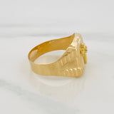 Anillo Sello Cruz 3.15 g / T10 1/2 Oro Amarillo 18K