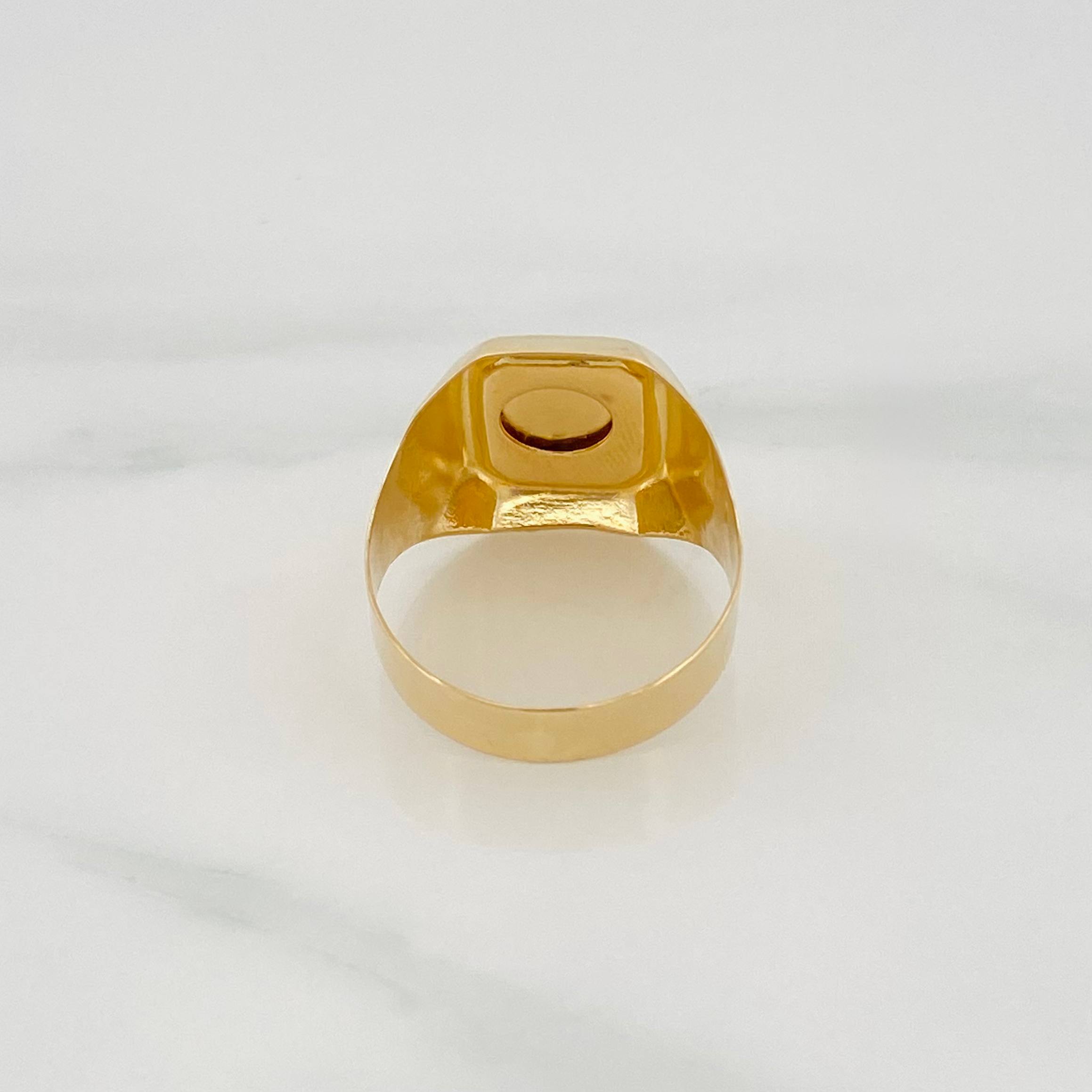Anillo Sello Dios 3.45 g / T8 3/4 Oro Amarillo 18K