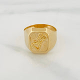 Anillo Sello Dios 3.45 g / T8 3/4 Oro Amarillo 18K