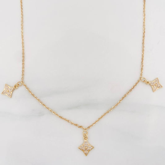 Cadena Aro Seguido Flor 4.4 g / 41 cm / 1.55 mm Oro Amarillo 18K