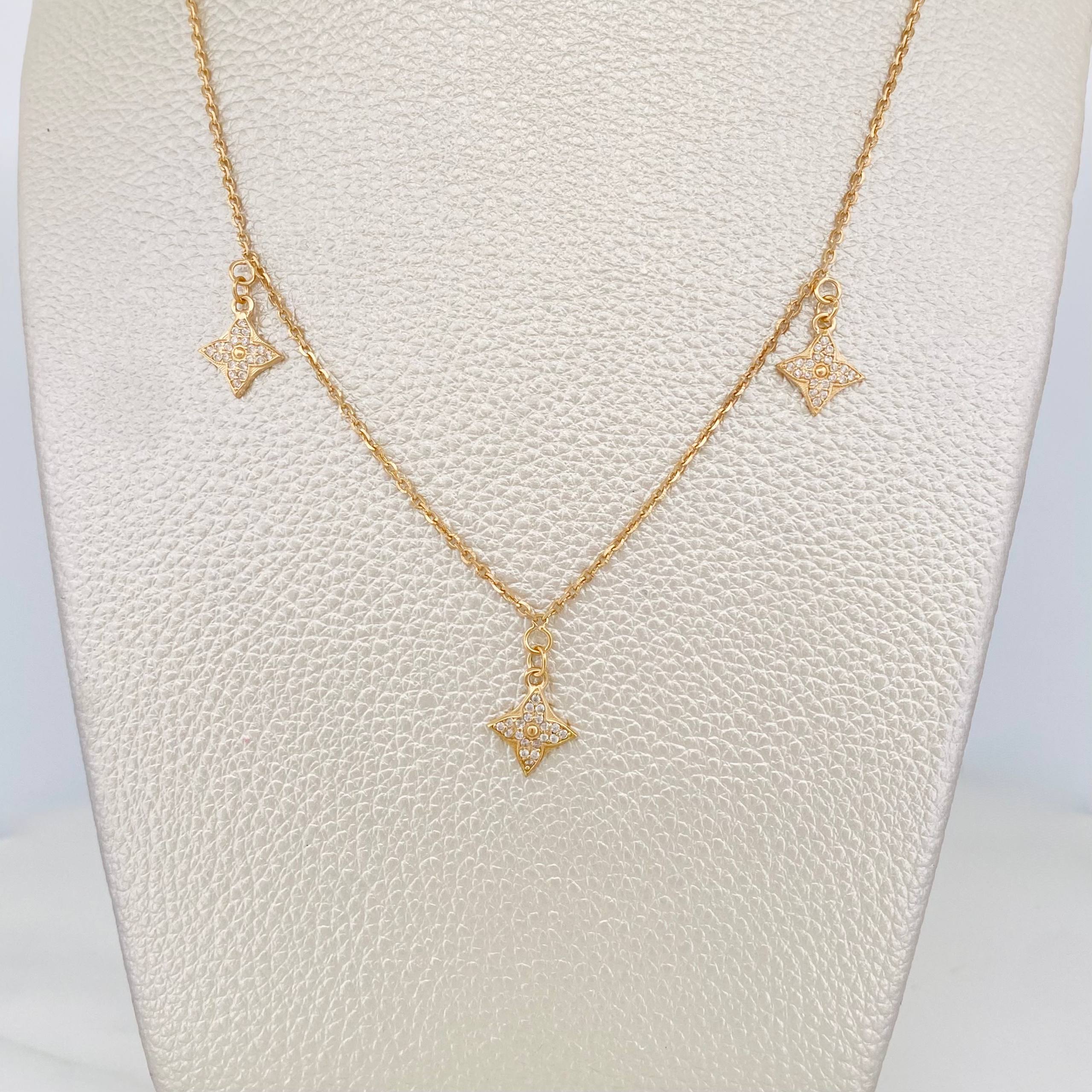 Cadena Aro Seguido Flor 4.4 g / 41 cm / 1.55 mm Oro Amarillo 18K
