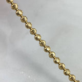 Pulso Militar 10.55gr / 20cm / 4mm Bolas Diamantadas Luna Oro Amarillo Nac.Esp ©