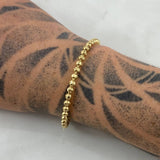 Pulso Militar 10.55gr / 20cm / 4mm Bolas Diamantadas Luna Oro Amarillo Nac.Esp ©