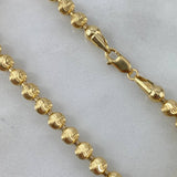 Pulso Militar 11.55gr / 19cm / 5mm Bolas Diamantadas Luna Oro Amarillo Nac.Esp©