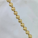 Pulso Militar 11.55gr / 19cm / 5mm Bolas Diamantadas Luna Oro Amarillo Nac.Esp©