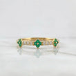 Anillo Trebol Mini Esmeraldas 14Pts Diamantes 06Pts 0.9gr / T6 1/4 / Oro Amarillo 18K %