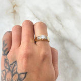 Anillo Solitario Recuadro Masivo 4.85gr / T5 1/2 / Oro 18K