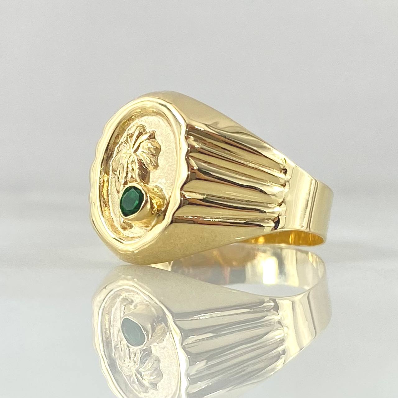 Anillo Palmera Ovalada 2.6gr / T9 3/4 / Oro 18K