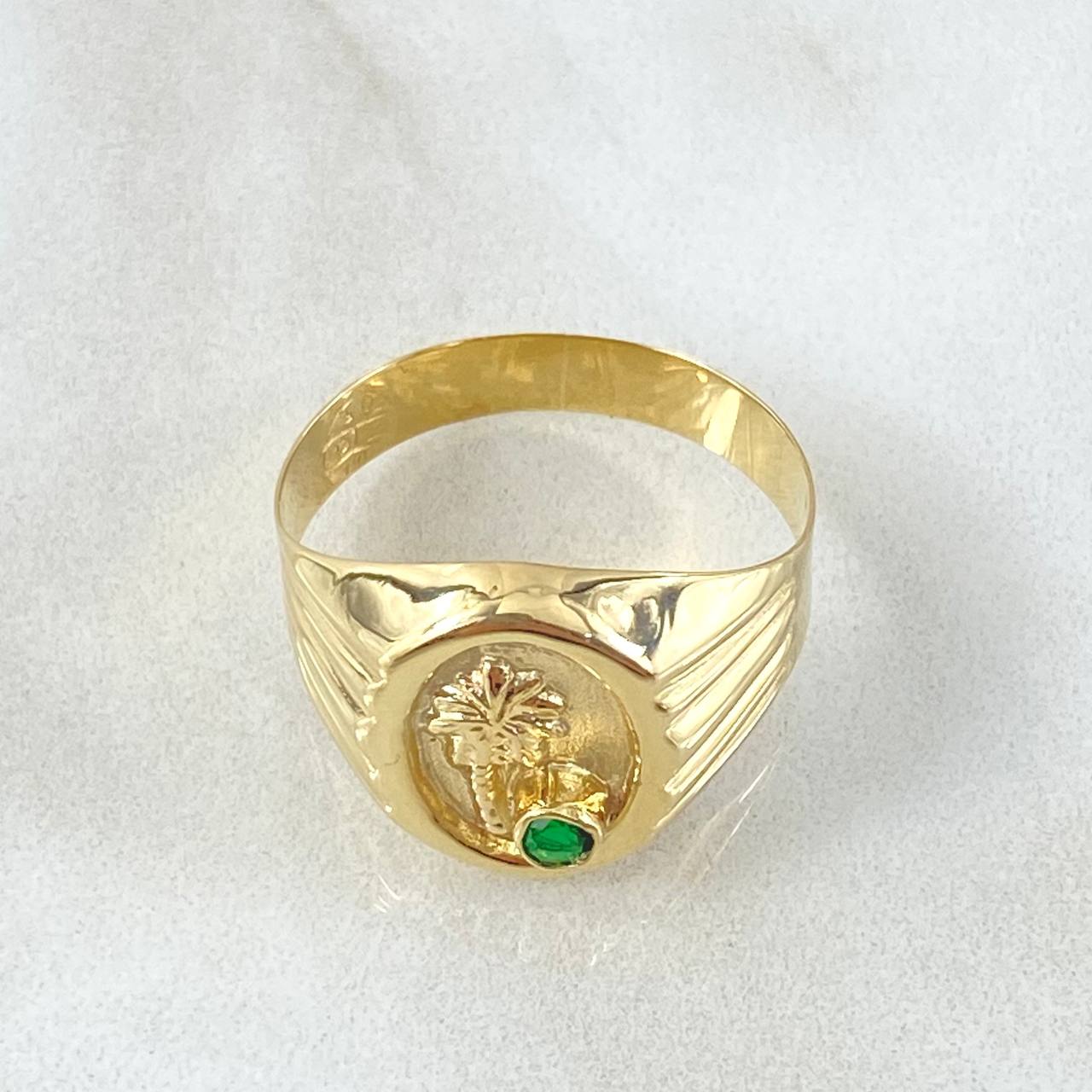 Anillo Palmera Ovalada 2.6gr / T9 3/4 / Oro 18K