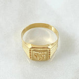 Anillo Recuadro San Miguel Arcángel 1.85gr / T9 / Oro 18K