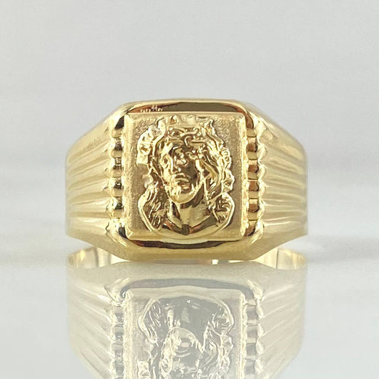 Anillo Recuadro Jesús 1.9gr / T7 1/2 / Oro 18K