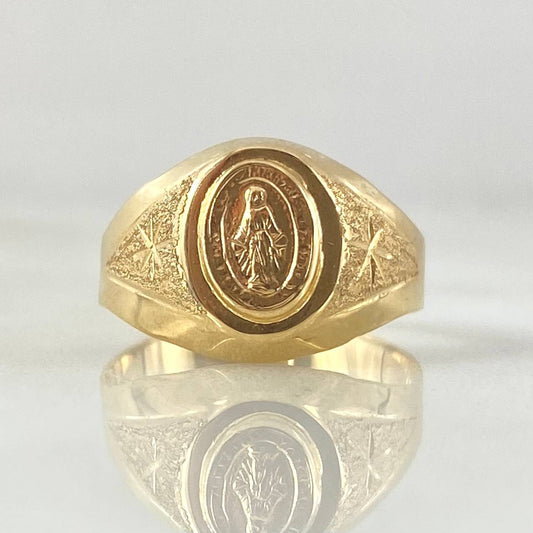Anillo Virgen Milagrosa Estrellado 1.85gr / T4 1/2 / Oro 18K