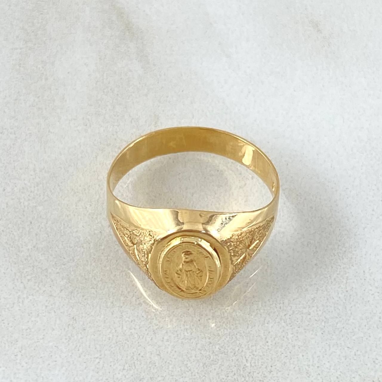 Anillo Virgen Milagrosa Estrellado 1.85gr / T4 1/2 / Oro 18K