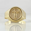 Anillo Cruz Puntos Mates 2.3gr / T10 3/4 / Oro 18K