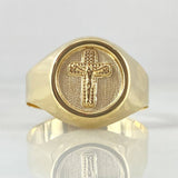 Anillo Cruz Puntos Mates 2.3gr / T10 3/4 / Oro 18K