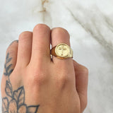 Anillo Cruz Puntos Mates 2.3gr / T10 3/4 / Oro 18K