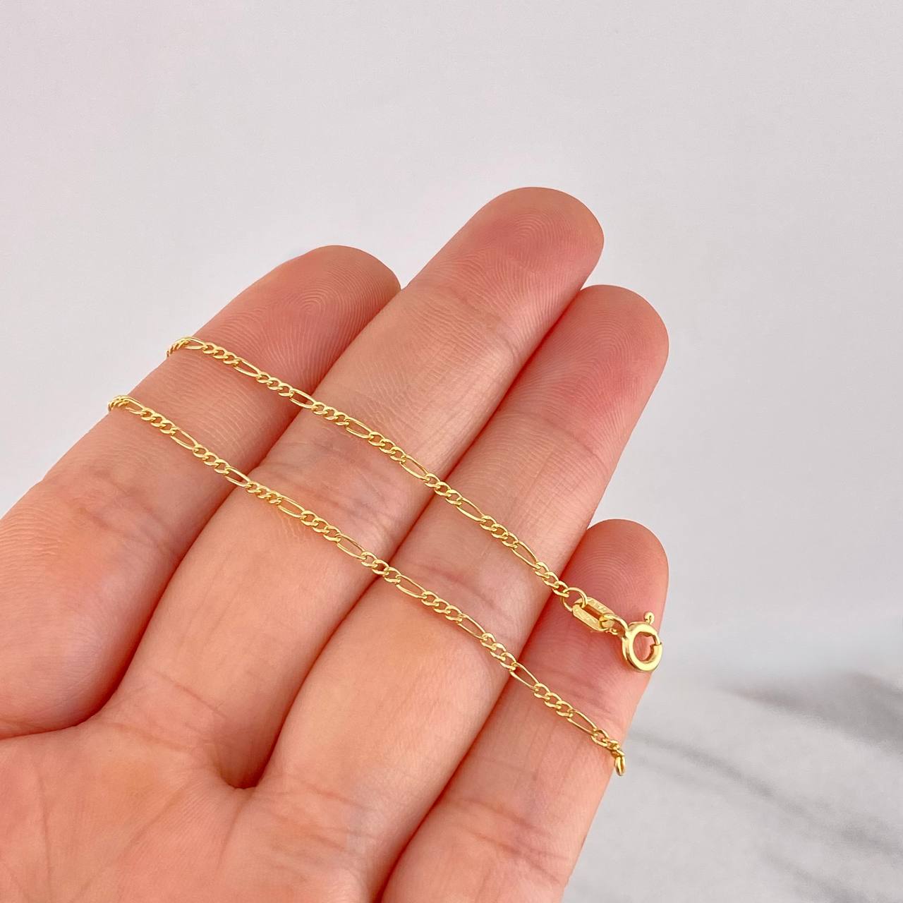 Pulso Figaro 0.6g / 18.3cm / 1.4mm Oro Amarillo 18K