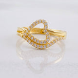 Anillo Curvo Corazón 1.95g / T5 1/4 Oro Amarillo 18K
