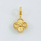 Dije Trebol Diamantado 2.35gr / 2.2cm / Oro Amarillo Nac.Esp. 18K