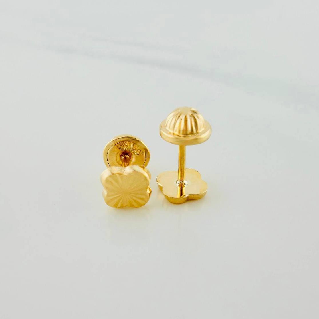 Topos Trébol Diamantados 0.6 g / 5.28 mm Oro Amarillo 18K