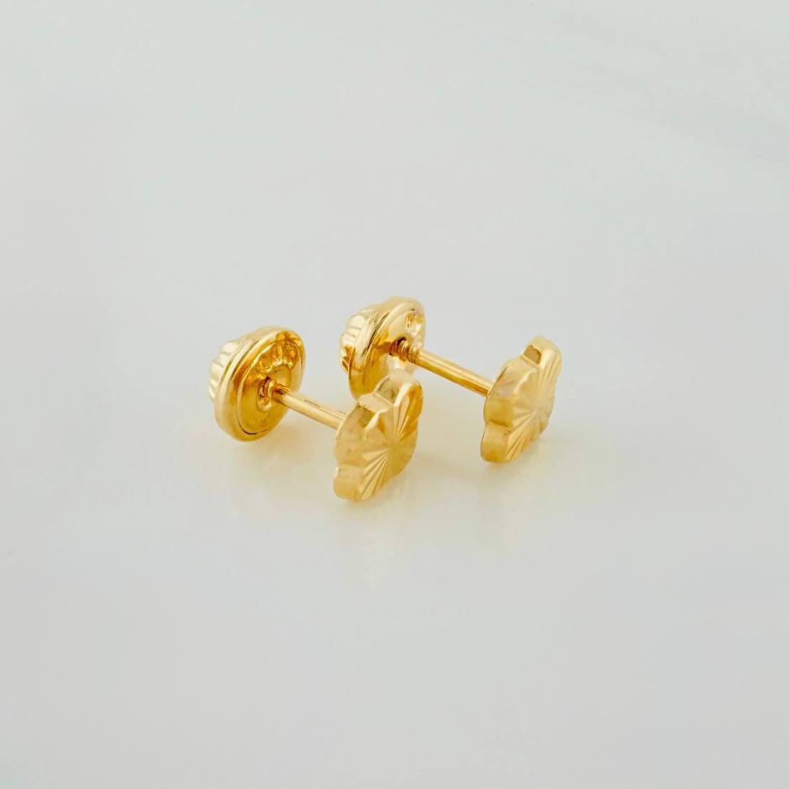 Topos Trébol Diamantados 0.6 g / 5.28 mm Oro Amarillo 18K