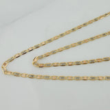 Cadena Escalera Plana Diamantada 1.45 g / 45.3 cm / 1.38 mm Tres Oros 18K