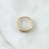 Anillo Argolla Churumbela Abultada 2.45gr / T6 1/4 / Circones Blancos Oro Amarillo 18K