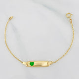 Pulso Bebé Aro Seguido Placa Corazón 1.45 g / 14.6 cm / 1.52 mm Oro Amarillo 18K