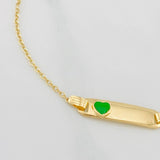 Pulso Bebé Aro Seguido Placa Corazón 1.45 g / 14.6 cm / 1.52 mm Oro Amarillo 18K
