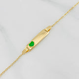 Pulso Bebé Aro Seguido Placa Corazón 1.45 g / 14.6 cm / 1.52 mm Oro Amarillo 18K