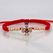 Pulsera Tejida Roja Pato Bolsas de Dinero Tres Oros 18K