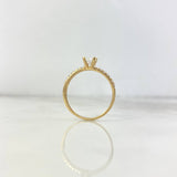 Anillo Solitario Churumbela Lineas Paralelas 1.65gr / T6 1/4 / Circon Blanco Blancos Oro Amarillo