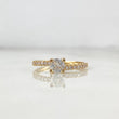 Anillo Solitario Churumbela Lineas Paralelas 1.65gr / T6 1/4 / Circon Blanco Blancos Oro Amarillo
