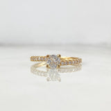 Anillo Solitario Churumbela Lineas Paralelas 1.65gr / T6 1/4 / Circon Blanco Blancos Oro Amarillo